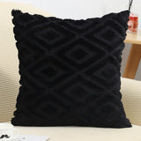 Plush Diamond Pattern Throw Pillow Cover – Soft Textured Cushion Case for Sofa & Bed
