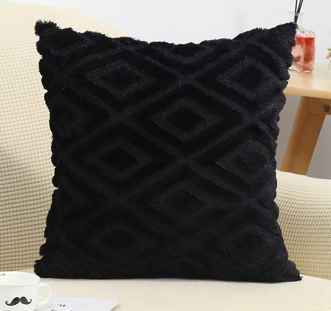 Plush Diamond Pattern Throw Pillow Cover – Soft Textured Cushion Case for Sofa & Bed