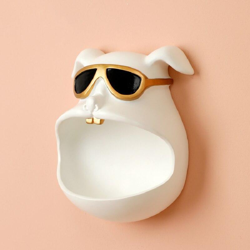 Wall-Mounted Dog Storage Bin – Cool Animal Organizer with Sunglasses Design