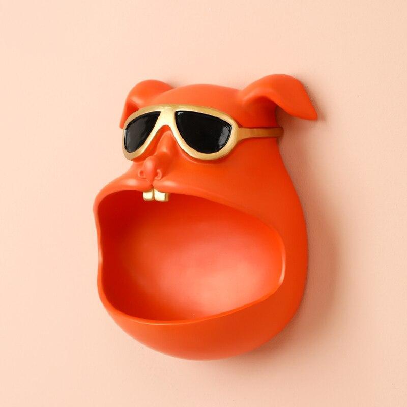 Wall-Mounted Dog Storage Bin – Cool Animal Organizer with Sunglasses Design