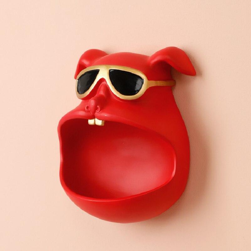 Wall-Mounted Dog Storage Bin – Cool Animal Organizer with Sunglasses Design