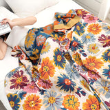 Boho Floral Print Summer Blanket – Lightweight Decorative Bed Cover for All Seasons