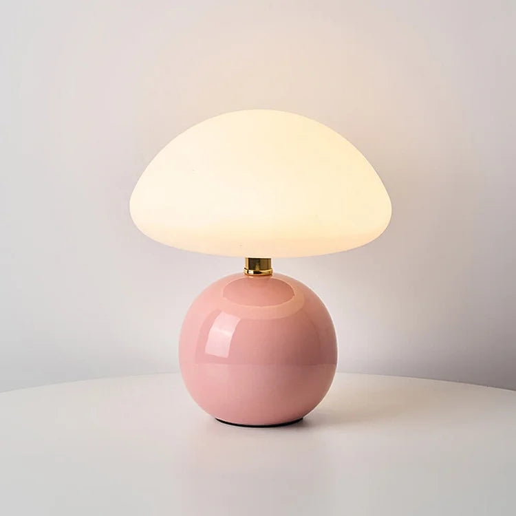 Cream Mushroom-Shaped LED Table Lamp – Adjustable Color Temperatures