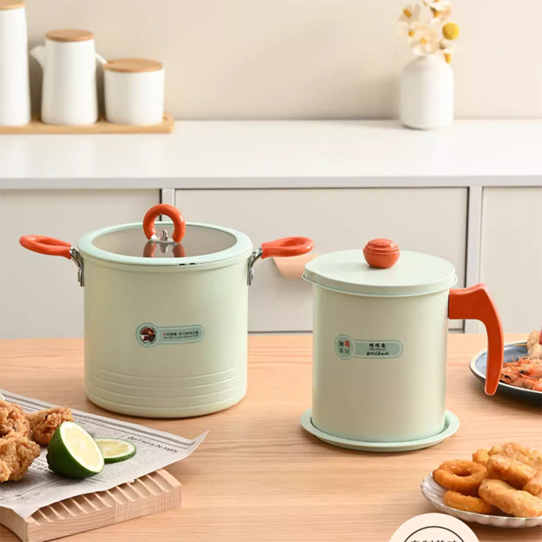 Multi-Function Deep Frying Pot with Removable Basket – Compact Kitchen Cooker