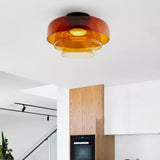 Modern Flush Mount Murano Glass Ceiling Light – Hand-Blown Dome Fixture