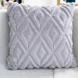 Plush Diamond Pattern Throw Pillow Cover – Soft Textured Cushion Case for Sofa & Bed