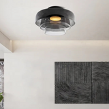 Modern Flush Mount Murano Glass Ceiling Light – Hand-Blown Dome Fixture