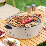 Portable Charcoal BBQ Grill – Round Tabletop Outdoor Cooker
