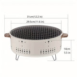 Portable Charcoal BBQ Grill – Round Tabletop Outdoor Cooker