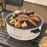 Portable Charcoal BBQ Grill – Round Tabletop Outdoor Cooker
