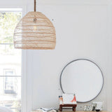 Handwoven Rattan Pendant Lamp – Adjustable Ceiling Light for Living Room & Dining