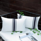 Striped Outdoor Throw Pillow Covers – Waterproof Decorative Cushion Case for Patio or Sofa