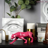 Modern Geometric Panther Statue – Abstract Animal Sculpture for Contemporary Decor