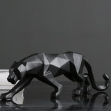 Modern Geometric Panther Statue – Abstract Animal Sculpture for Contemporary Decor