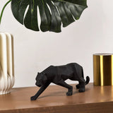 Modern Geometric Panther Statue – Abstract Animal Sculpture for Contemporary Decor