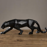 Modern Geometric Panther Statue – Abstract Animal Sculpture for Contemporary Decor