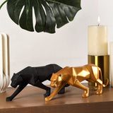 Modern Geometric Panther Statue – Abstract Animal Sculpture for Contemporary Decor