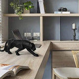 Modern Geometric Panther Statue – Abstract Animal Sculpture for Contemporary Decor