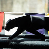 Modern Geometric Panther Statue – Abstract Animal Sculpture for Contemporary Decor