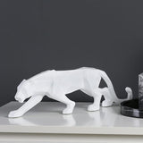 Modern Geometric Panther Statue – Abstract Animal Sculpture for Contemporary Decor
