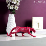 Modern Geometric Panther Statue – Abstract Animal Sculpture for Contemporary Decor