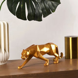 Modern Geometric Panther Statue – Abstract Animal Sculpture for Contemporary Decor