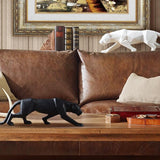Modern Geometric Panther Statue – Abstract Animal Sculpture for Contemporary Decor