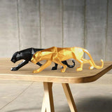 Modern Geometric Panther Statue – Abstract Animal Sculpture for Contemporary Decor