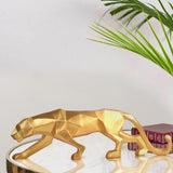 Modern Geometric Panther Statue – Abstract Animal Sculpture for Contemporary Decor