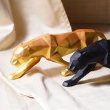 Modern Geometric Panther Statue – Abstract Animal Sculpture for Contemporary Decor