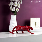 Modern Geometric Panther Statue – Abstract Animal Sculpture for Contemporary Decor