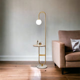 Scandinavian Cordless LED Floor Lamp with Built-in Side Table | Minimalist Scandinavian Design