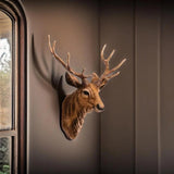 Modern Faux Deer Head Wall Mount – 3D Animal Sculpture for Rustic & Contemporary Deco