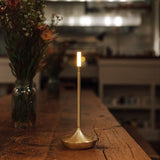 Cordless Touch-Dimmable Alloy Candlestick Lamp – Rechargeable Table Accent Light