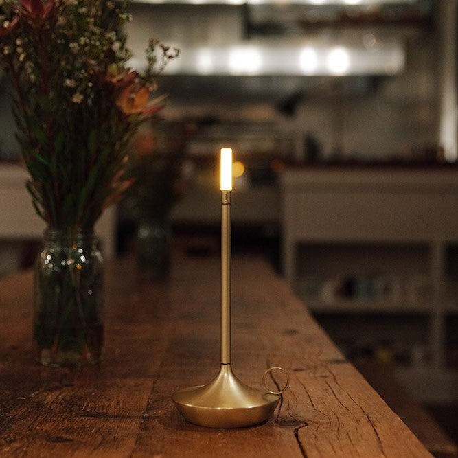 Cordless Touch-Dimmable Alloy Candlestick Lamp – Rechargeable Table Accent Light