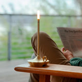 Cordless Touch-Dimmable Alloy Candlestick Lamp – Rechargeable Table Accent Light