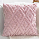 Plush Diamond Pattern Throw Pillow Cover – Soft Textured Cushion Case for Sofa & Bed