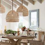Handwoven Rattan Pendant Lamp – Adjustable Ceiling Light for Living Room & Dining