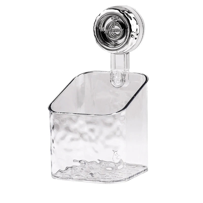 Clear Wall-Mounted Bathroom Storage Shelves – No-Drill Suction Organizer Set