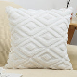 Plush Diamond Pattern Throw Pillow Cover – Soft Textured Cushion Case for Sofa & Bed