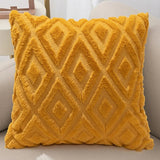 Plush Diamond Pattern Throw Pillow Cover – Soft Textured Cushion Case for Sofa & Bed