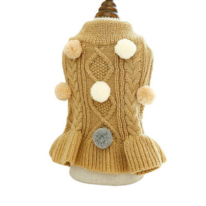 Small Dog Cat Knited Sweater Dog Jumper Balls Design Puppy Hoodie Winter Warm Clothes Apparel